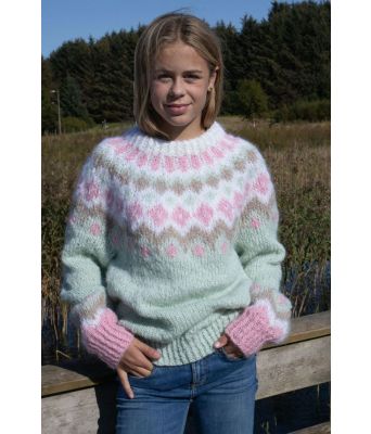 Mintgrønn Fasett genser - Belfilato 23-036-47949A