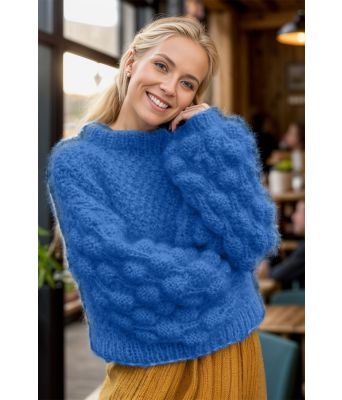 Kongeblå Bubble crush genser - Belfilato 24-007-45437