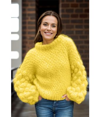 Gul Bubble crush genser - Belfilato 24-007-47947