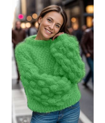 Skarpt grønn Bubble crush sweater - Belfilato 24-007-47948