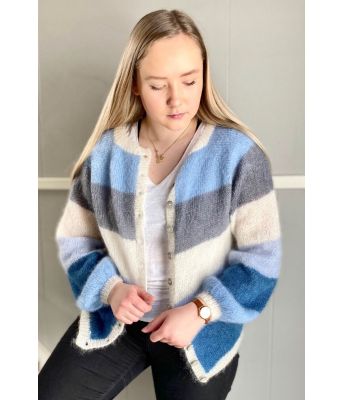 Sorbet cardigan Strikkestudenters fargevalg blå / grå