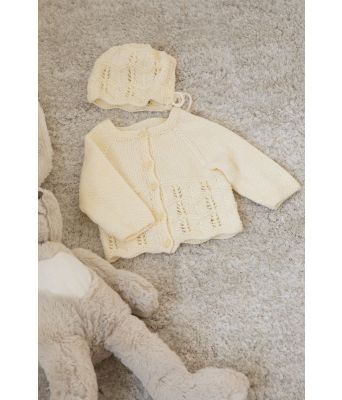 Bonnie strikket babyjakke og kyse - Viking 2126-19