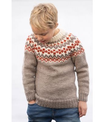 Brekko beige strikkegenser til gutt - Viking 2101-03B