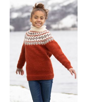 Brekko rustfarget strikkegenser til jente - Viking 2101-03A