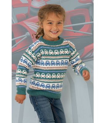 Broom strikket genser med bilder til barn - Viking 2131-07B