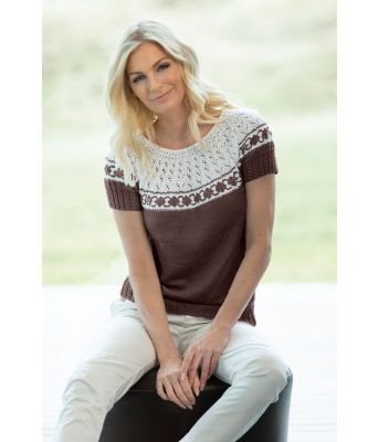 Brun Vera genser med korte ermer - Viking 2011-01-408