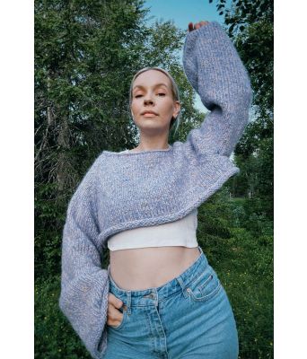 Viljes genser cropped v2 Lilla/Rosa - Christine Dancke CD 02-01