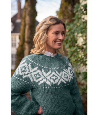 Chunky turkis fanagenser - Strikkia 2021-031L