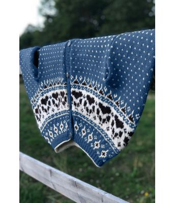 Denimblå Fjordfolkkofte - 865