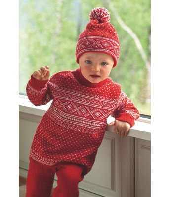 Setesdalsgenser med bukse og lue til baby - DG 229-09