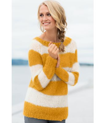 Maisgul ACNE genser med tjukke striper - DG 286-01C