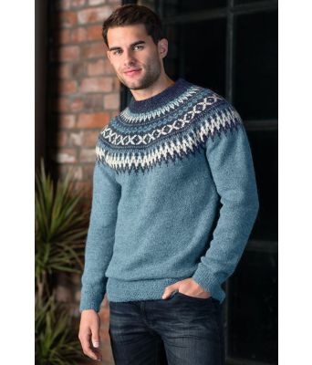 Lys denim rallargenser med blått mønster - DG 295-06C