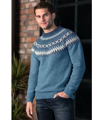 Lys denim blå rallargenser med mørkeblått mønster - DG 295-06F