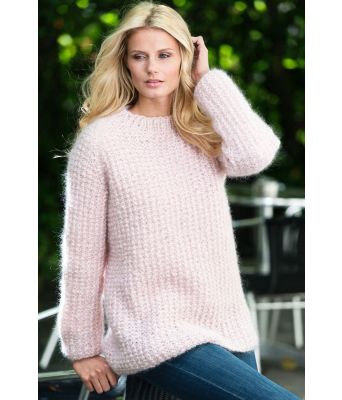 Rosa genser i mohairgarn - DG 306-01
