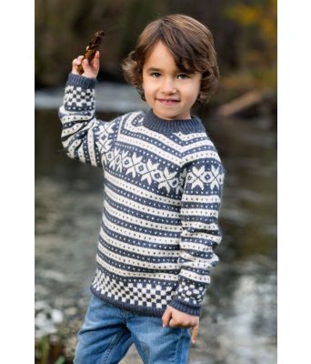 Indigoblå Fanagenser med raglan til barn - DG 309-02B