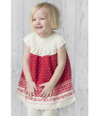 Strikket Setesdalskjole uten ermer til jente - DG 313-13B