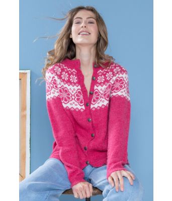 Bringebær rosa Q-symre kofte - DG 382-04