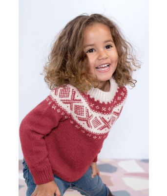 Rød Cortina genser med rundfelling til barn - DG 405-01C