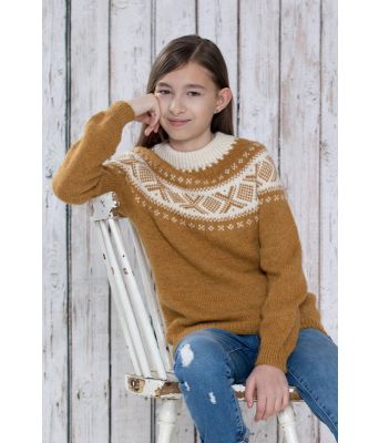 Cortina strikket genser til barn i påskegul - DG 409-06