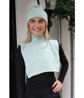 Turkis Kalina hals strikket i baby ull - DG 445-08