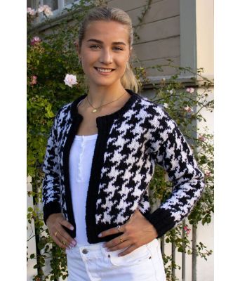 Svart og hvit Akita jakke - DG 457-01