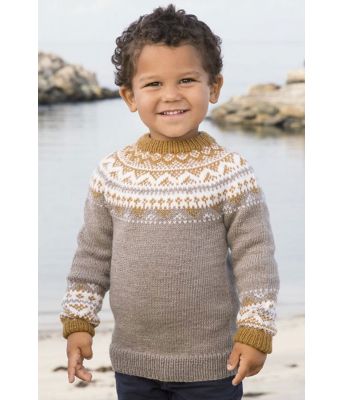 Diis strikkengser i bruntoner til barn - Viking 1615-07