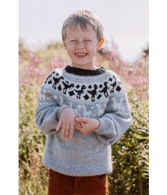 Dinosaur genser til barn - Strikkia 2021-021