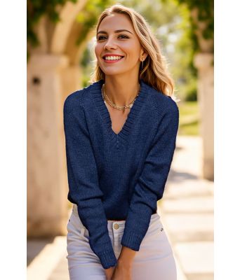 Marineblå Venice v-neck sweater - DLG 104-3406