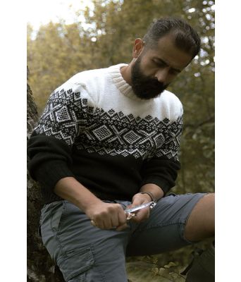 Cortinagenser med påsydde armer i svart/hvit - DLG 115