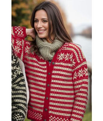 Fana jakke i rød/hvit - DLG 134-34093400