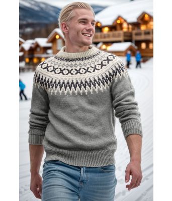 Grå rallargenser med koksfarget mønster - DLG 141-340534003427