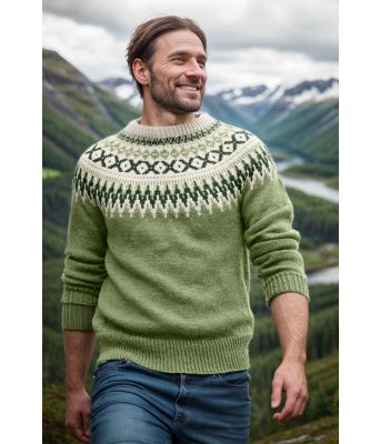 Lysegrønn rallargenser med mørkegrønt mønster - DLG 141-346234003489