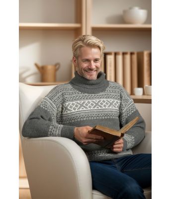 Setesdal genser med påsydde ermer og høy hals - DLG 172