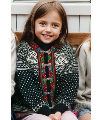 Setesdalkofte til barn med bånd - DLG 180