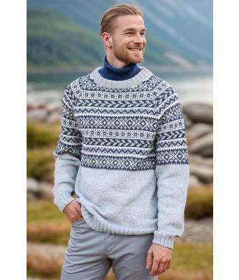 Lysegrå Aslak genser - DLG 186-3403