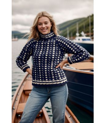 Marineblå Strokkur chunky islender - DLG-21-011-926902