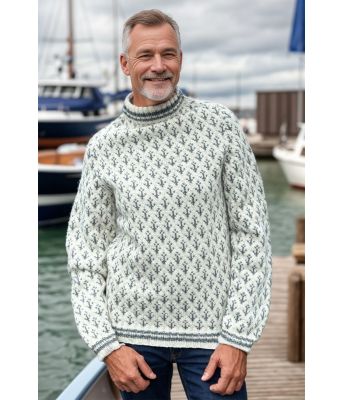 Kaptein genseren naturhvit og grå - DLG 22-002-SR502530B