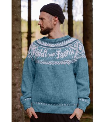 Lys denimblå Kaldt som faen genser - DLG 22-004-3437