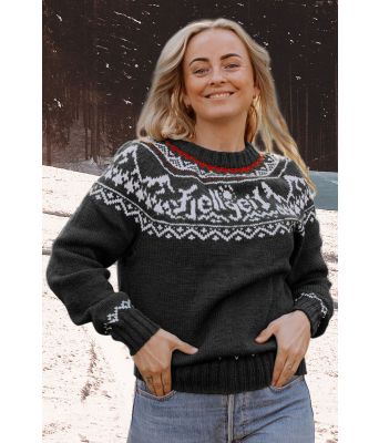 Mørkegrå Fjellgeit genser - DLG 22-005-515A