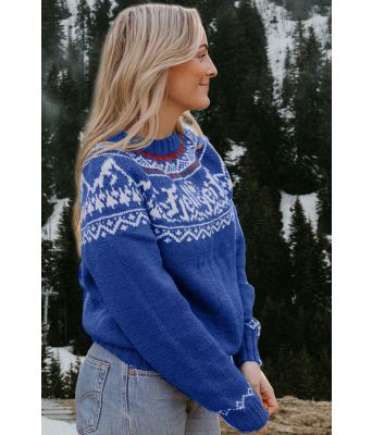 Kongeblå Fjellgeitgenser med røde detaljer - DLG 22-005-525B