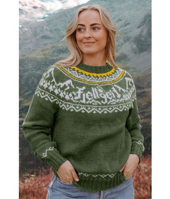 Mosegrønn Fjellgeitgenser med gule detaljer - DLG 22-005-532B