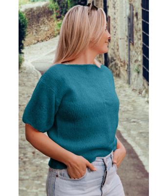 Sjøblå Peggy sweater - DLG-22-008-338