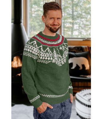 Grønn Hyttekos genser - DLG 22-009C