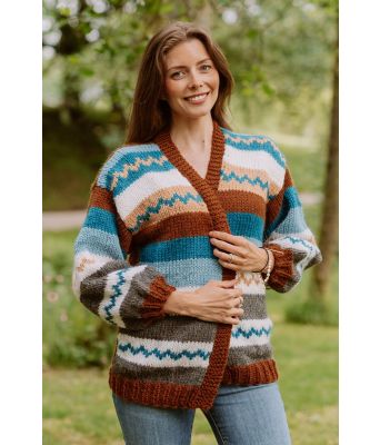 Constance cardigan strikket jakke med striper - DLG 22-011