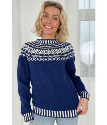 Marineblå Troldhaugen genser - DLG 23-001-3406