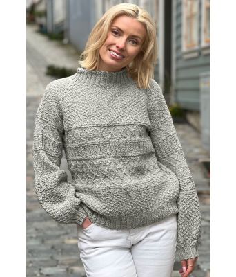 Lysegrå Månebedotten genser - DLG 23-004-3403