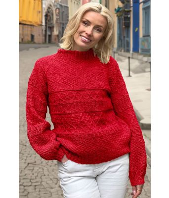 Rød Månebedotten genser i bomull - DLG 23-004-SB5305