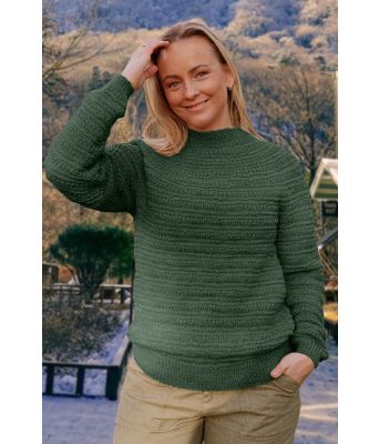 Armygrønn Luddig genser - DLG 23-006-3489