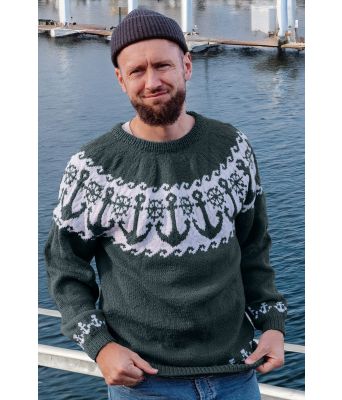 Båtsmanngenseren i mørk petrolblå - DLG 23-016-3487