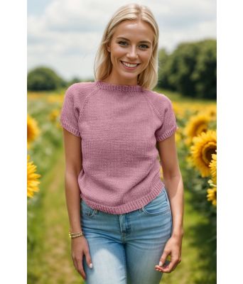 Carla strikket topp i dus rose - DLG 23-020-SB5385